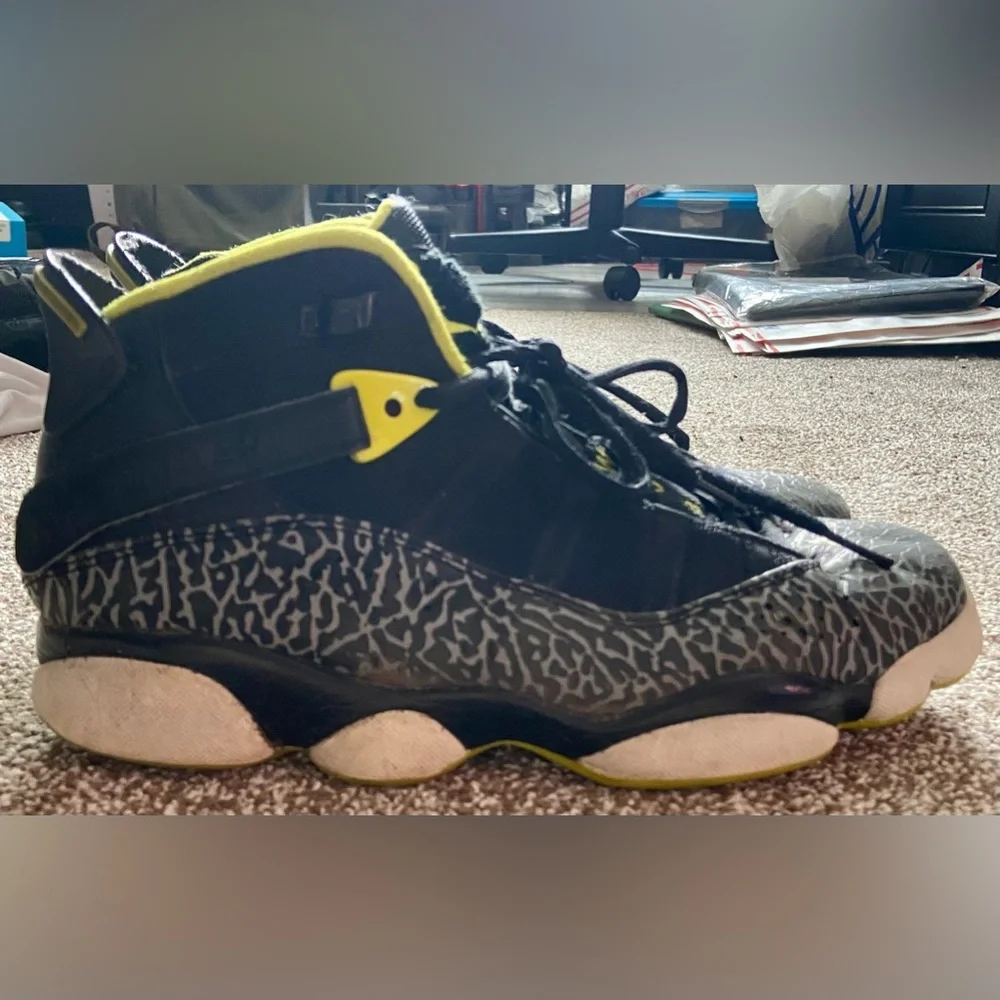 Size 8 - Jordan 6 Rings Black Venom Green 322992-033
